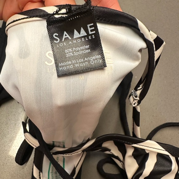 SAME swimwear DOUBLE LAYER BIKINI TOP XL Bottom M(SUEDE BLACK/ZEBRA) - Picture 15 of 15